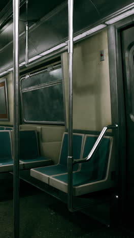 inside of an empty subway car