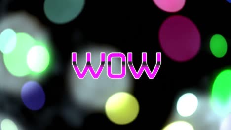 animación de la palabra wow en la pantalla de un videojuego de computadora