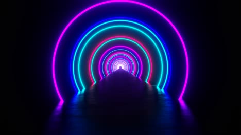 túnel de círculo de neón