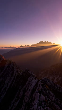 sunrise over the mountain range