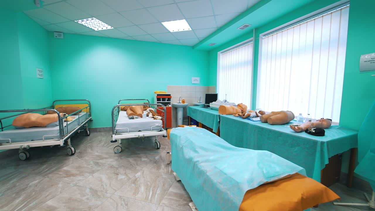 Medical room in university for education. Training room to practice life support skills