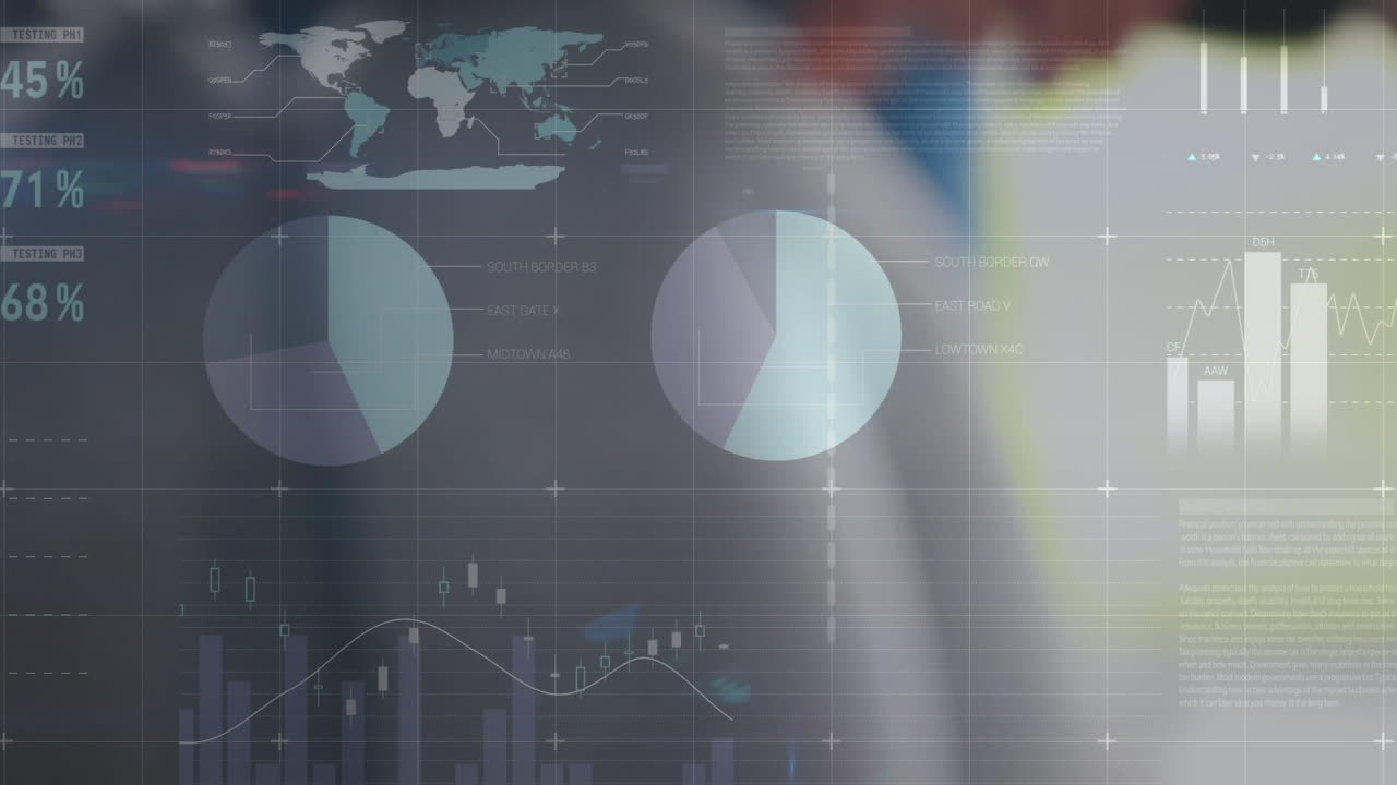animación del procesamiento de datos sobre deportista caucásica haciendo ejercicio