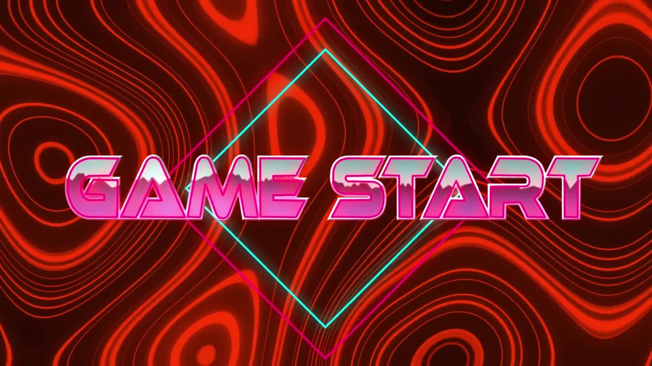 Animazione di avvio del gioco nello spazio digitale astratto
