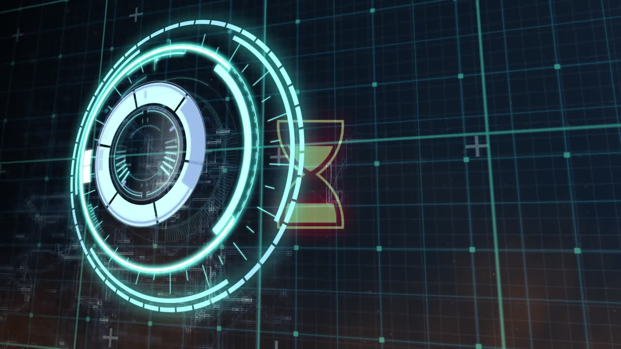 animación del alcance del escaneo sobre la cuadrícula azul