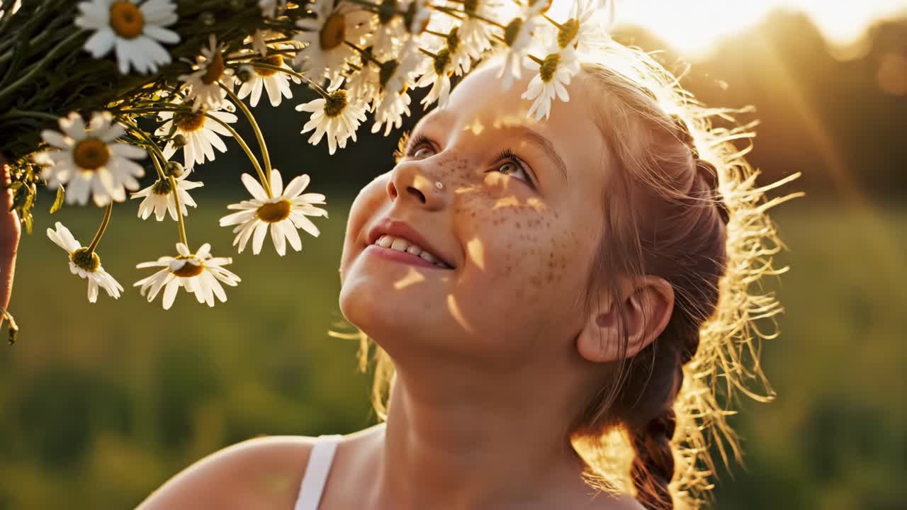 Girl with Daisy Flower Crown