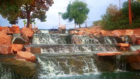 summer waterfall in the las vegas suburbs