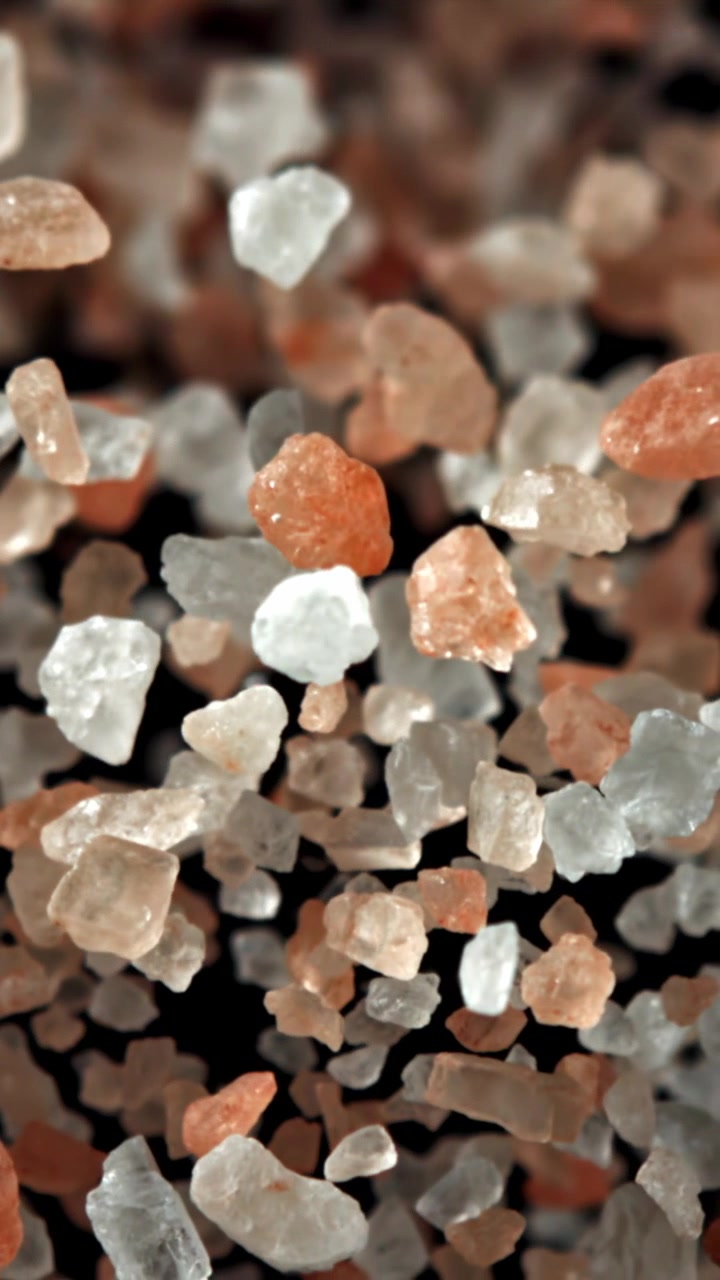 Macro Shot of Himalayan Pink Salt Crystals Coming into Focus