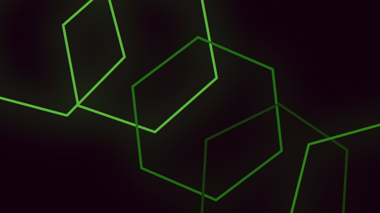 A captivating image of green glowing lines set against a black background, forming a complex geometric pattern. The interplay between intersecting and parallel lines creates a mesmerizing visual effect