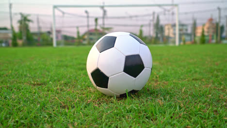 balón de fútbol en el fondo del campo de fútbol