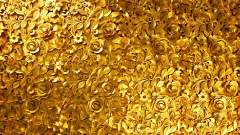 golden embossed floral pattern background