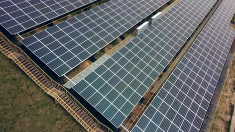 aerial view of solar panels. solar power plant. source of ecological renewable energy.