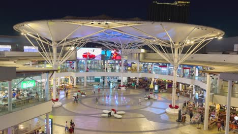 people strolling in a vibrant mall setting