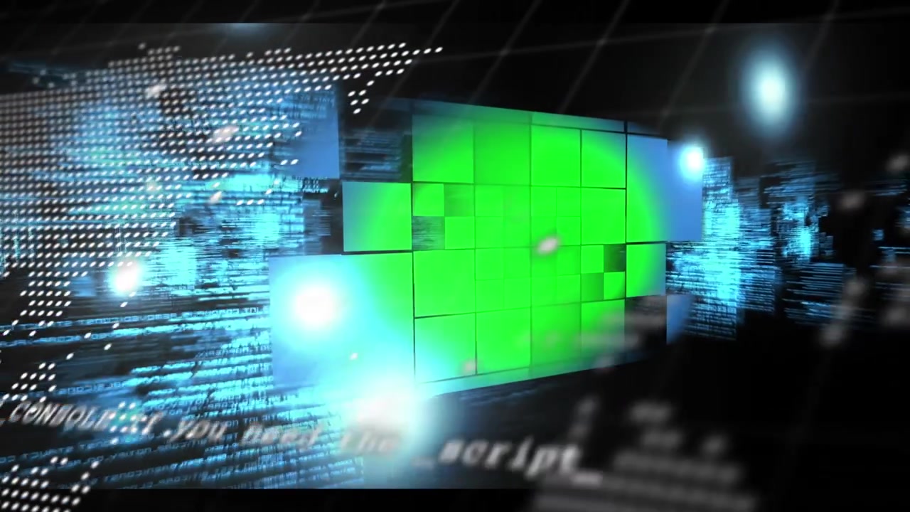 Animation of data processing and world map on black digital screen