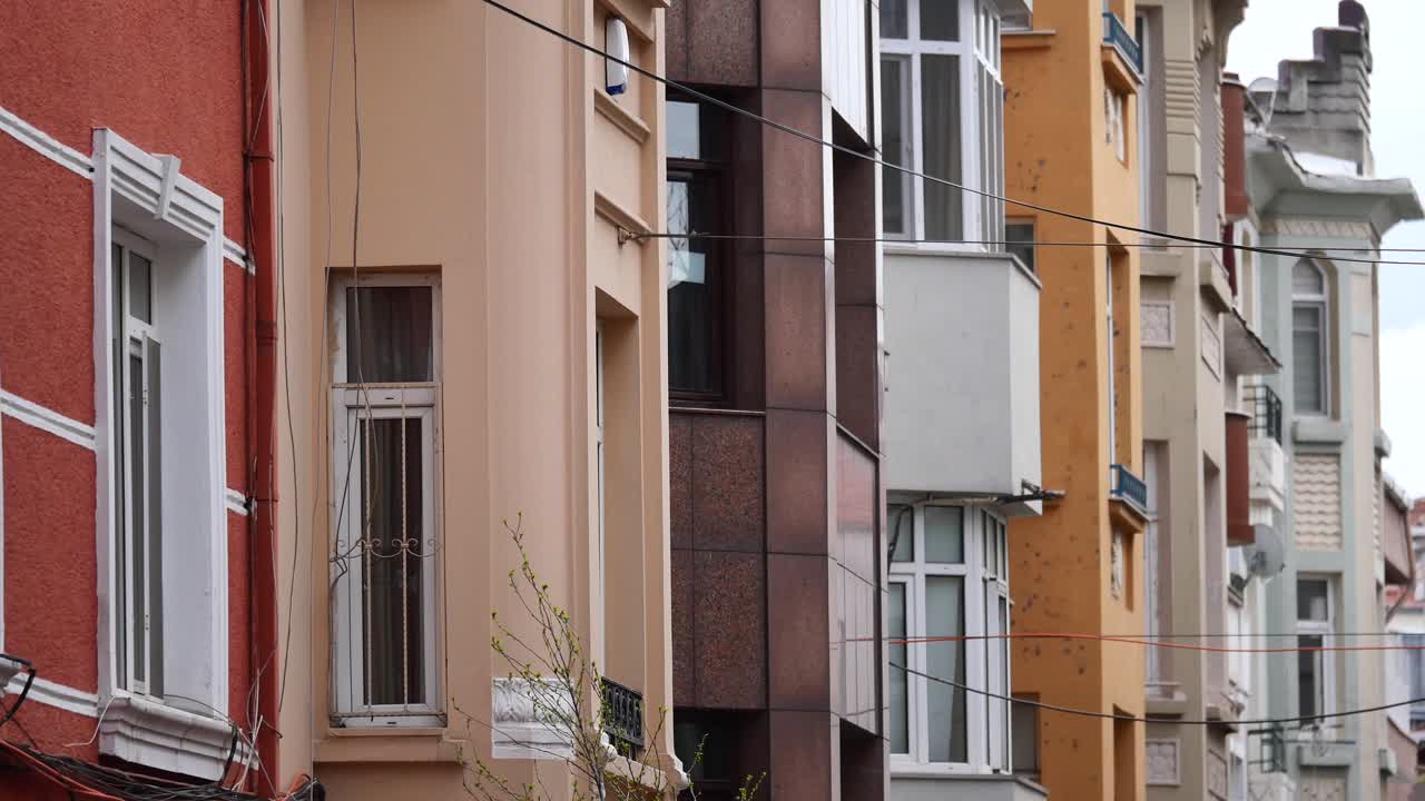 Multi-colored European residential buildings