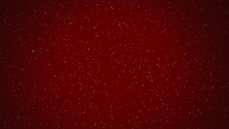 Animation-of-winter-scenery-with-snow-falling-on-red-background