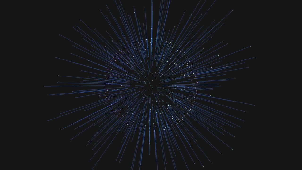 Futuristic sphere with neon lines and glitters on black gradient 4