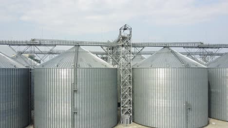 granary for grain. modern silos for storing grain harvest