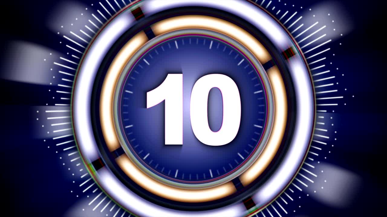 NUMBER 10, Top Ten Numbers Animation with Alpha Channel, Rendering, Background, Loop