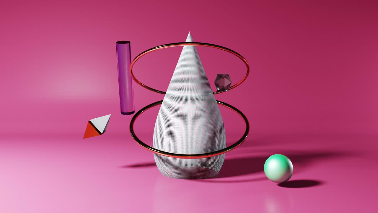 formas geométricas abstractas animación 3d. imágenes de bucle sin costuras creativas.