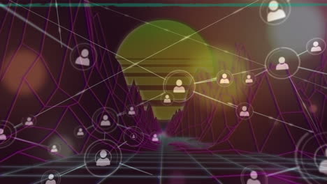 animación de la red de conexiones sobre el metaverso