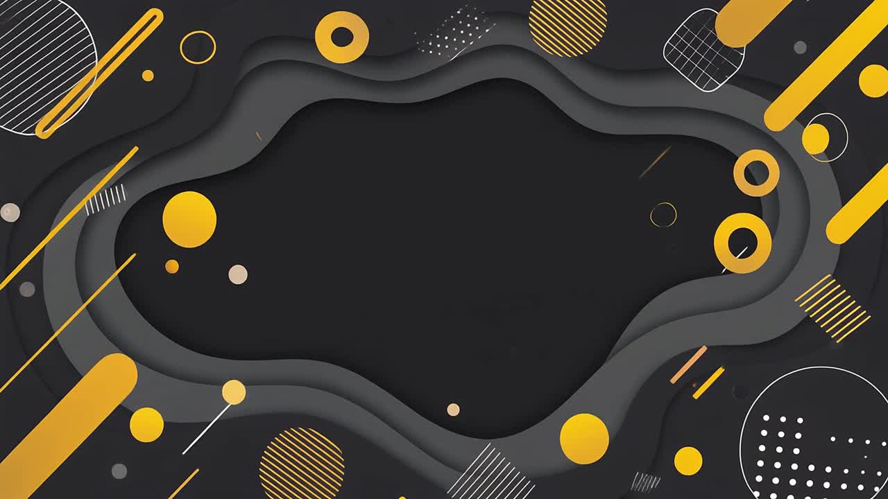 Modern Abstract Background with Gold Geometric Shapes and Wavy Layers