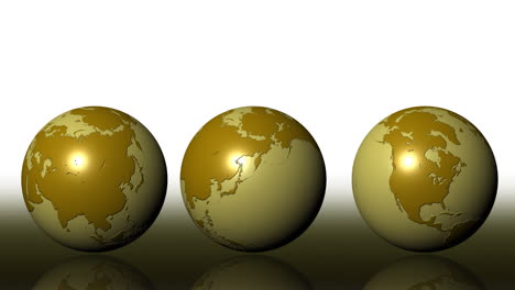 Three-Brown-Globes-Rotating