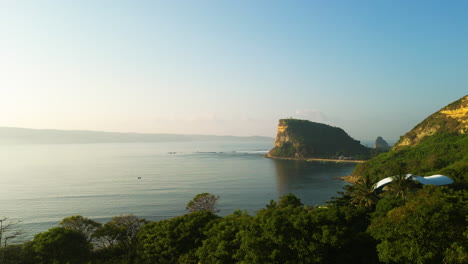 gerupuk surf spot in south lombok at golden hour, indonesia