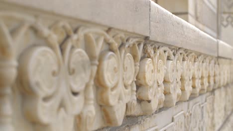 toma panorámica del detalle de piedra del taj mahal