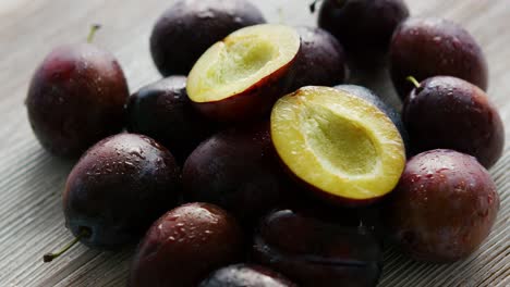 Fresh plum on table 