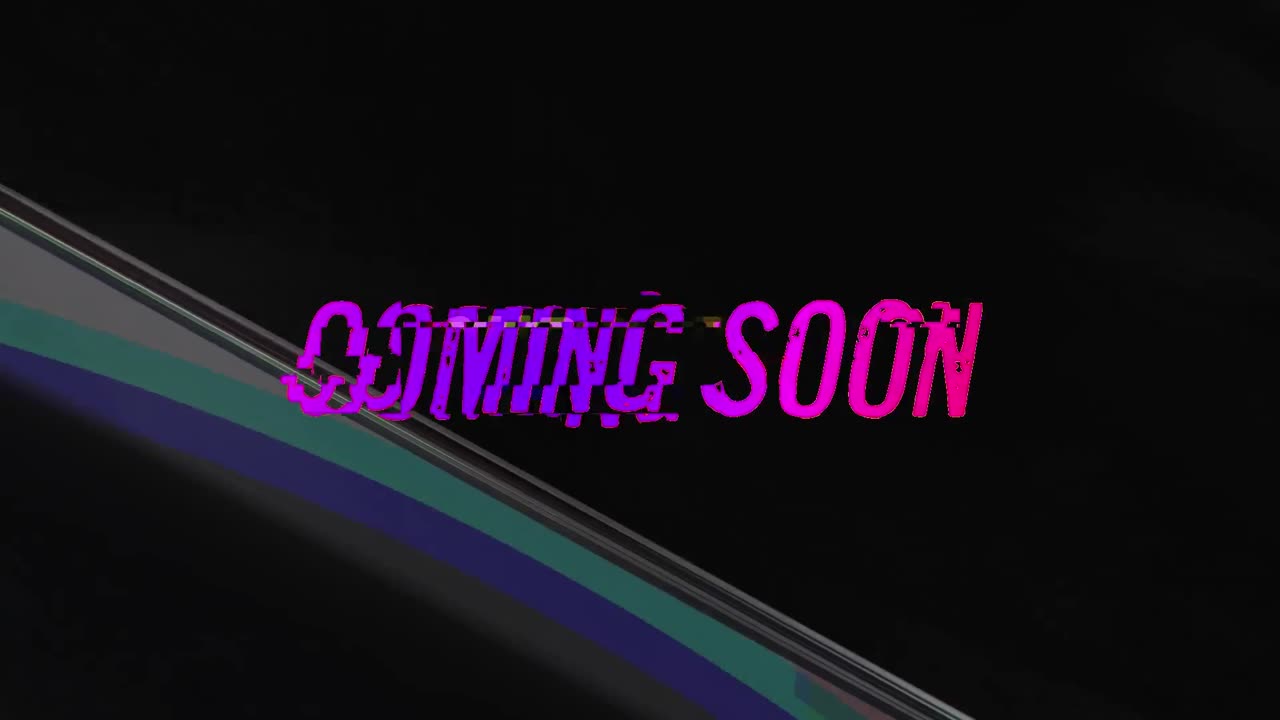 Animation of coming soon text over glowing crystal