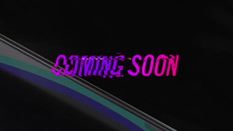 animation of coming soon text over glowing crystal