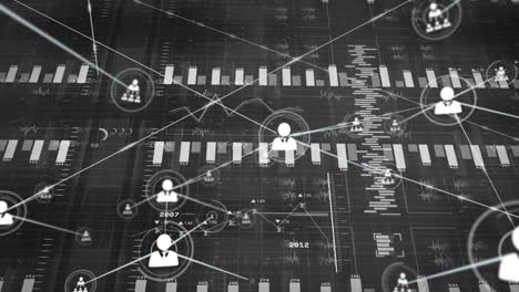 Conexiones-De-Red-Y-Animación-De-Análisis-De-Datos-Sobre-Gráficos-De-Barras-Y-Diagramas