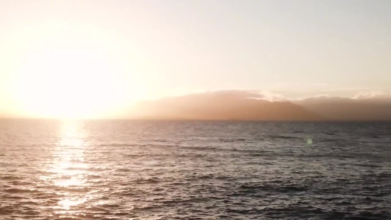 Aerial Drone Sunset In Fiji On Ocean