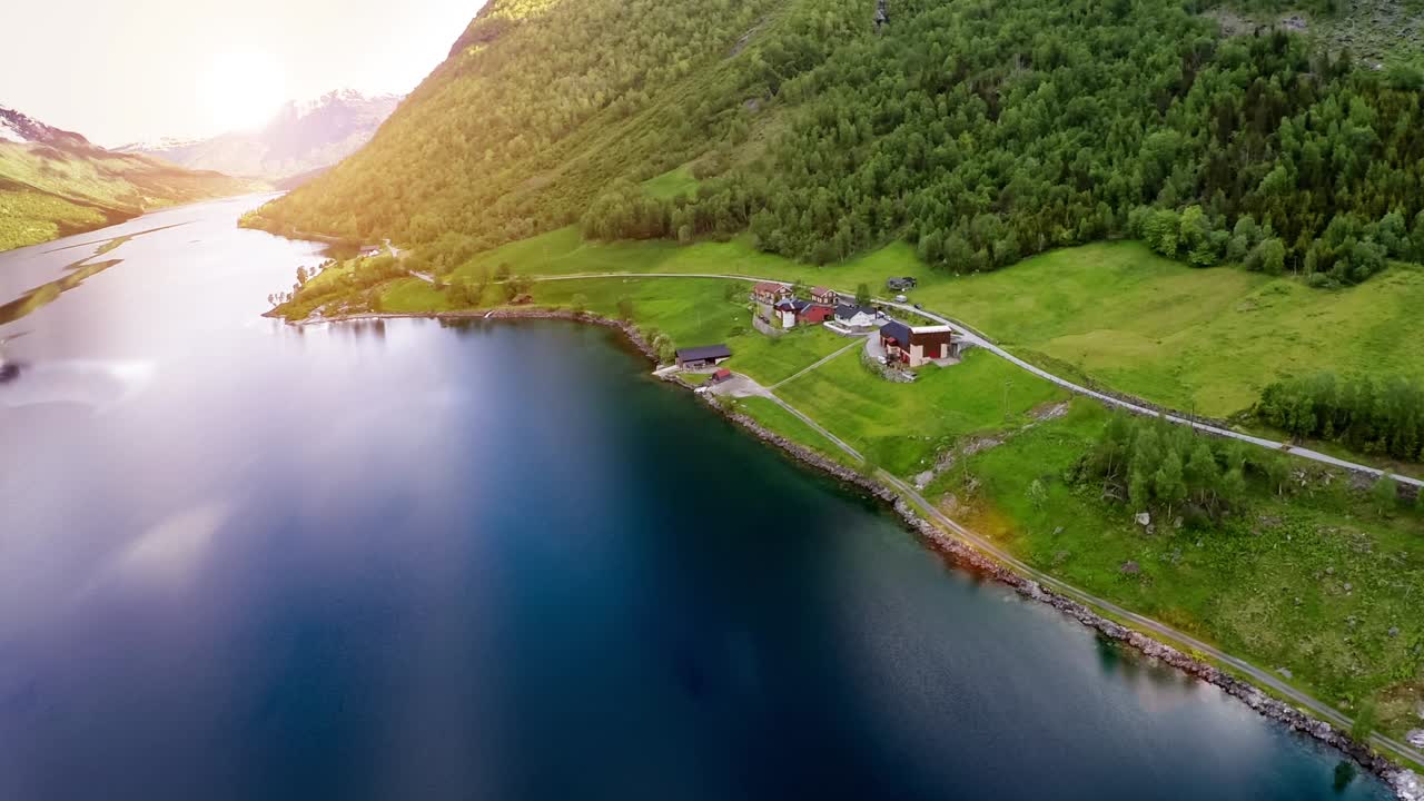 imágenes aéreas de la hermosa naturaleza de noruega.