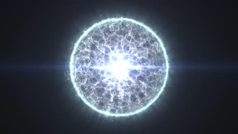 particles of energy, the energy ball in blue with a dark background