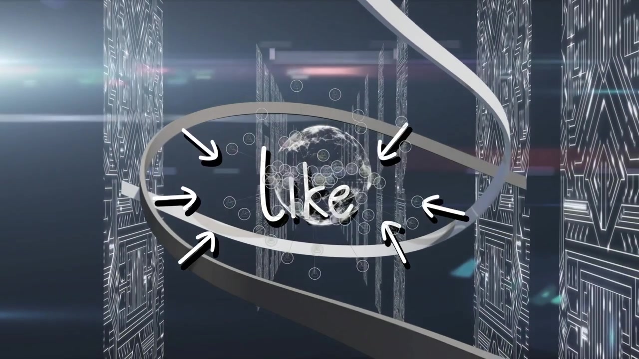Animation of like and globe over connections and servers