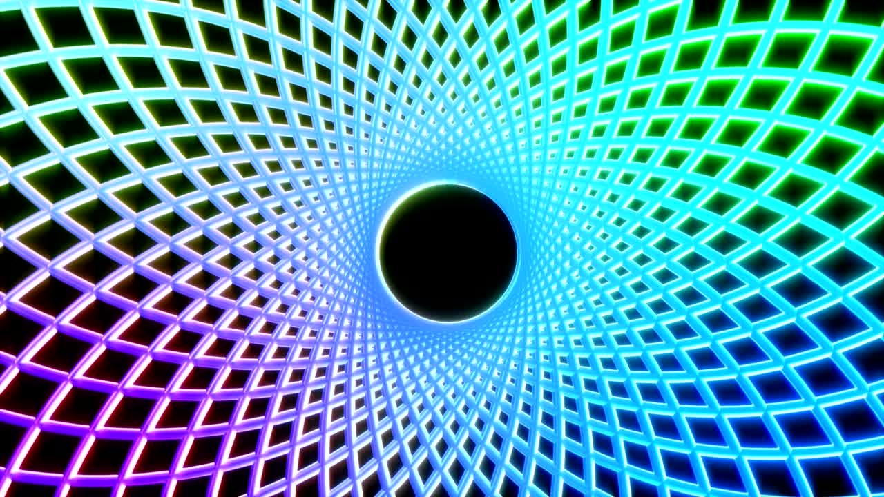 linee geometriche di neon luminose su colore nero. sfondo geometrico fluorescente astratto colorato. rendering 3d futuristico loopabile. animazione di moda moderna per la trasmissione di progettazione, spettacolo, club.