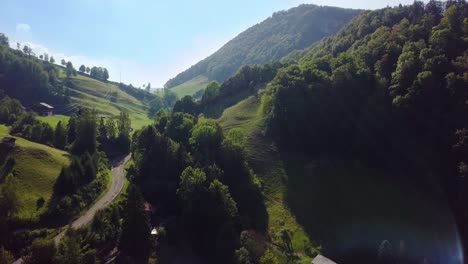 pass road on a hill in the summer