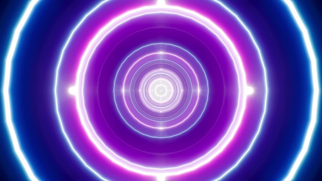 ondas de luz de círculo de color neón parpadeante