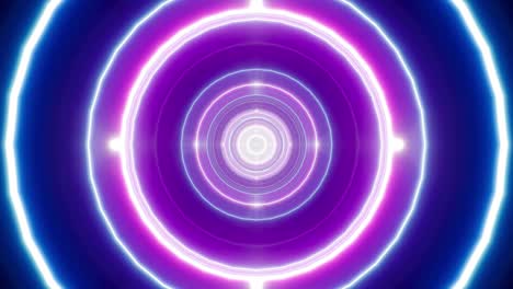 ondas de luz de círculo de color neón parpadeante
