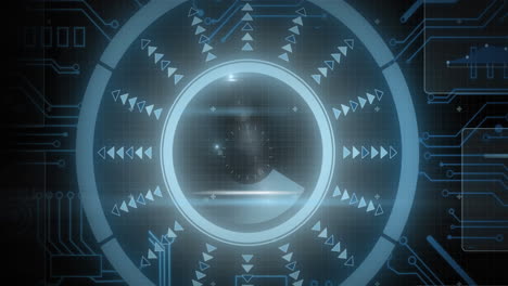 animación de la exploración del alcance sobre un fondo negro