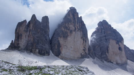die 3 zinnen or the tre cime di lavaredo. short timelaps with clouds