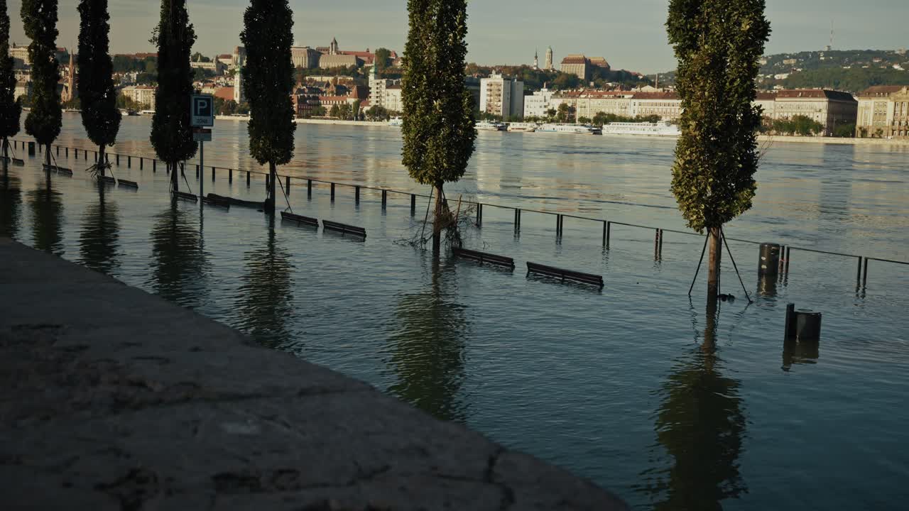 Budapest Flood: Danube River Overflows, Submerging City Park
