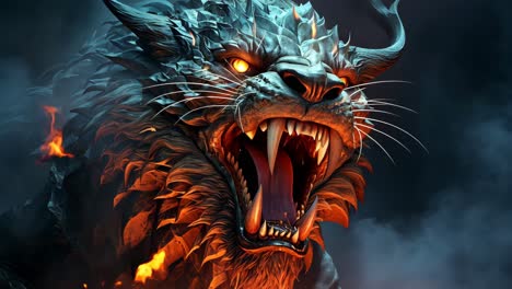 majestic creature emerges from flames in a breathtaking display of power