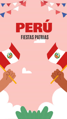 motion graphic of flat illustration for peruvian fiestas patrias celebrations