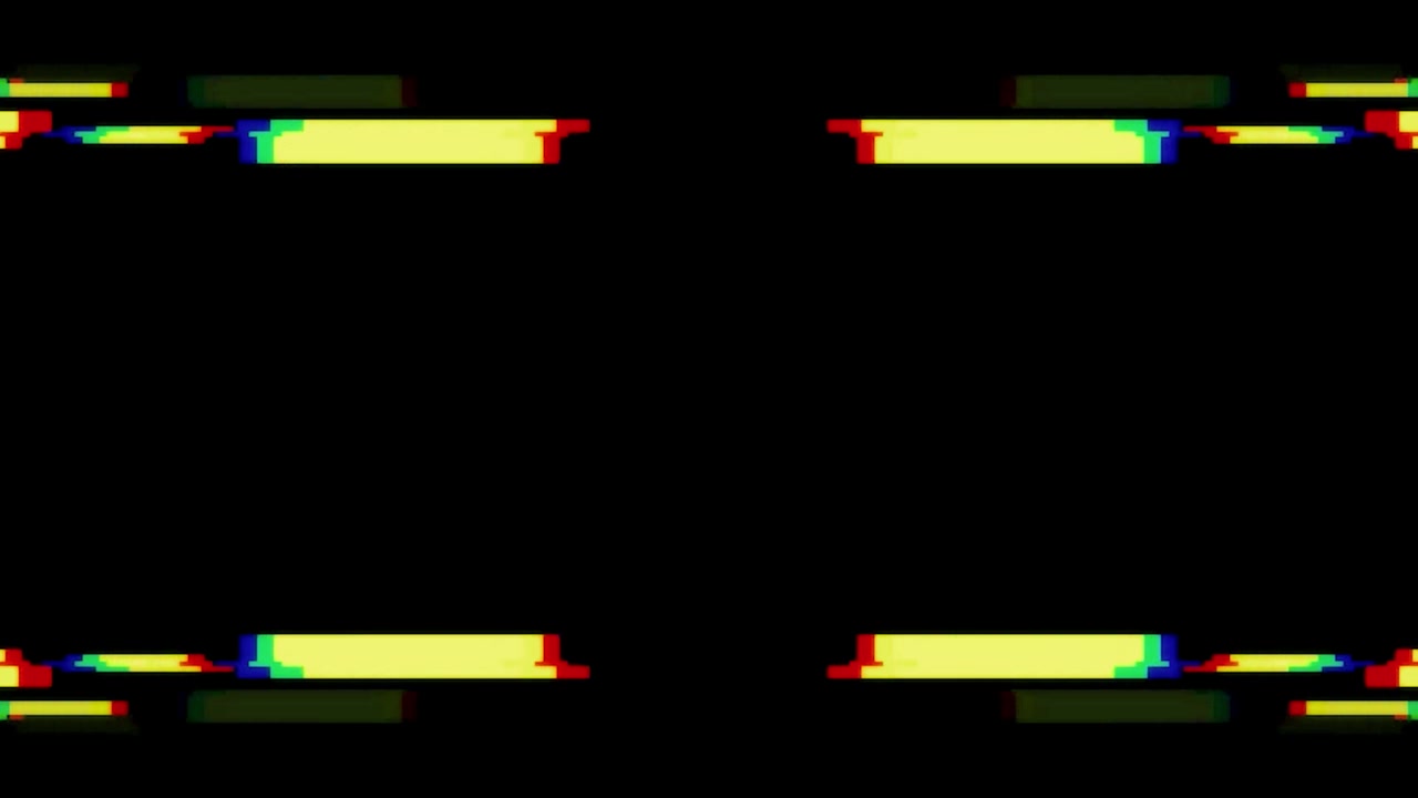 Abstract Digital Glitch Effect with Yellow Geometric Shapes