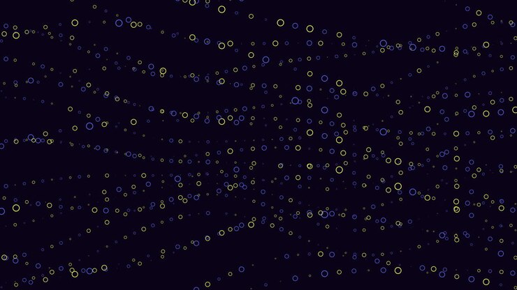 Dazzling blue and yellow dot pattern on black background