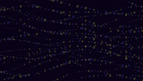 patrón de puntos azules y amarillos deslumbrantes sobre fondo negro