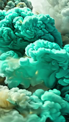 a large cloud of smoke is rising into the sky. the smoke is green and yellow, and it looks like it's coming from a volcano. scene is ominous and foreboding, as if something terrible is about to happen