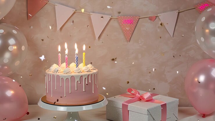 Sfondo di compleanno con palloncini 4K